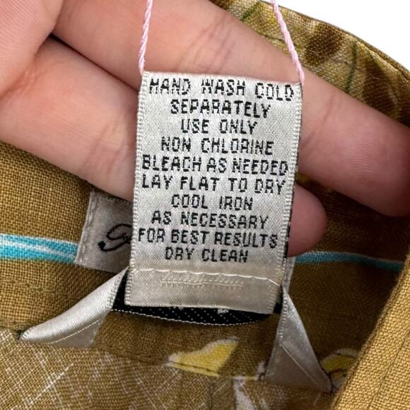 Y2K Vintage STUDIO JPR Linen Maxi Skirt Hibiscus Monstera Leaf Tropical Print 10 - Picture 6 of 6